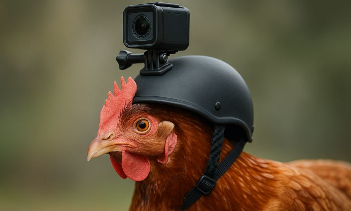 Como a galinha mantém a cabeça parada mesmo com o corpo em movimento?